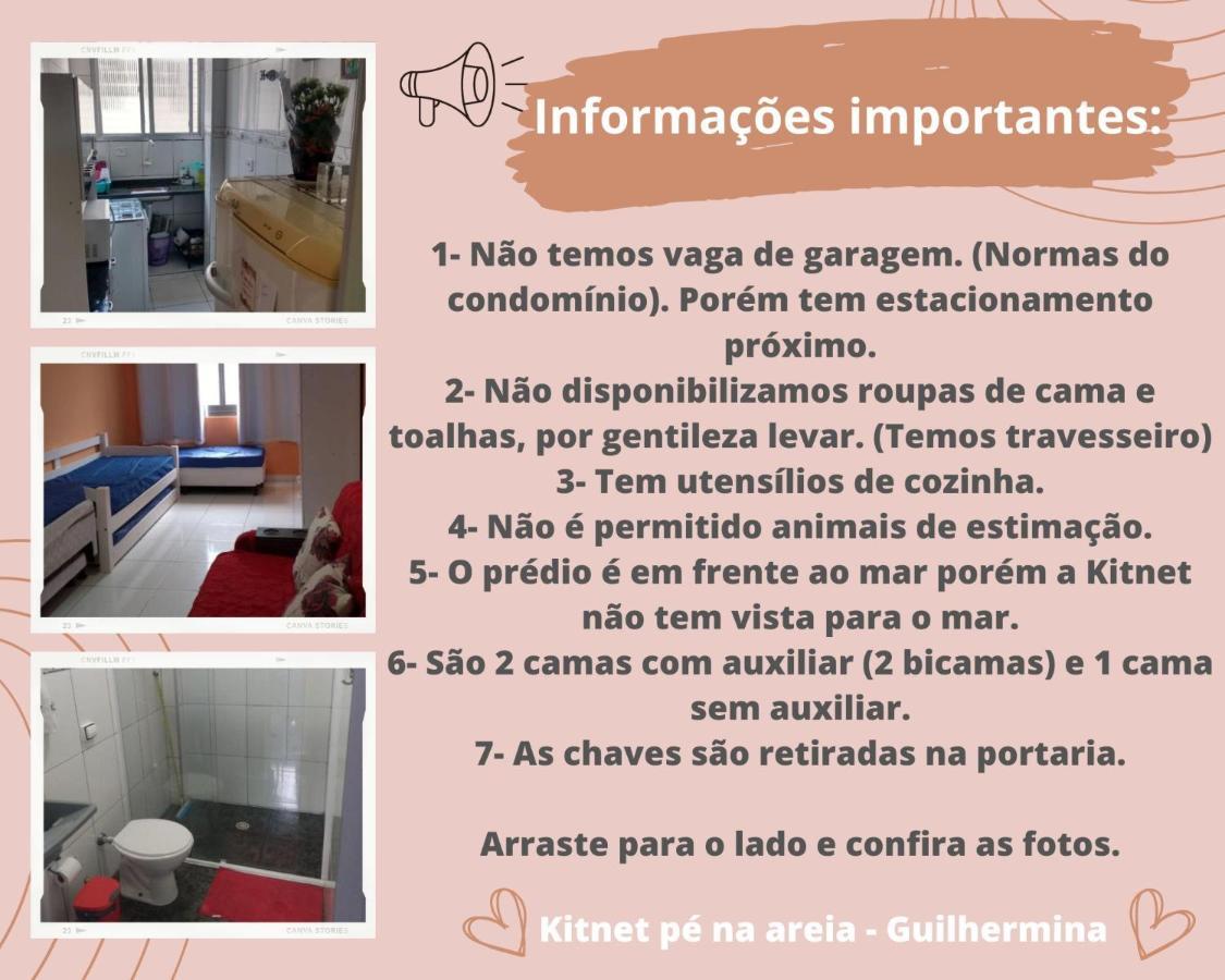 Kitnet pé na areia- Guilhermina Praia Grande  Esterno foto